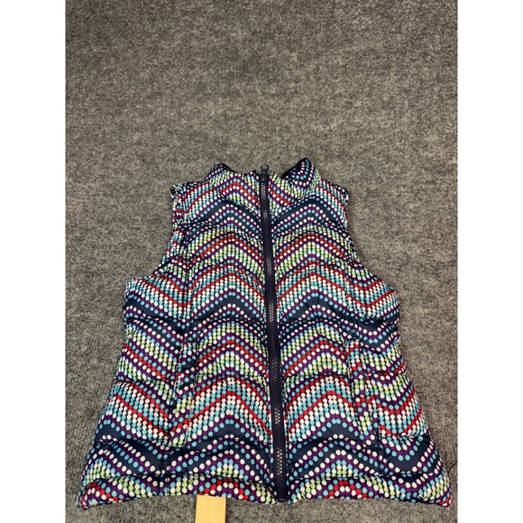 Old Navy girls 6-7 Puffer Vest SDot Chevron Pattern Polyester Navy Multi-Color - Picture 8 of 13